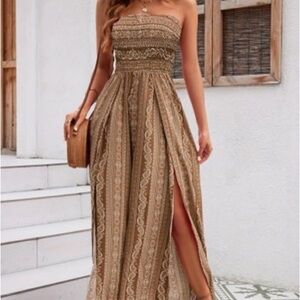 Bohemian brown romper / jumpsuit NWOT